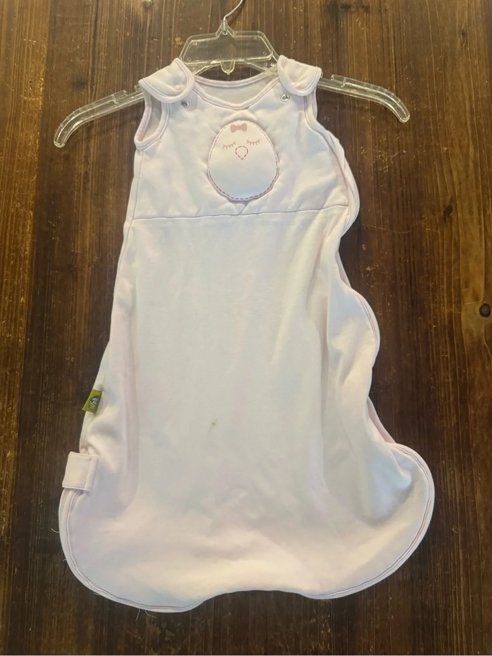 Nested Bean Pale Pink Baby Sleep Sack with Chick Embroidery